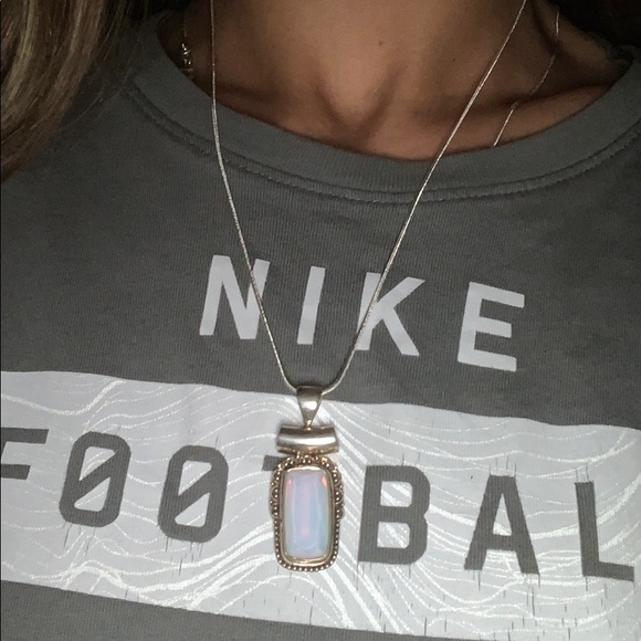 🧿SOLD!!🧿New SS925 Rope Necklace W Silver Opalite - Picture 10 of 16